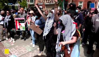 احتجاجات داعمة لفلسطين في جامعة جورج واشنطن